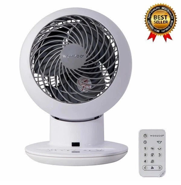 Woozoo Air Circulator Fan White Remote 5 Speeds Quiet Oscillating 38W Timer NEW
