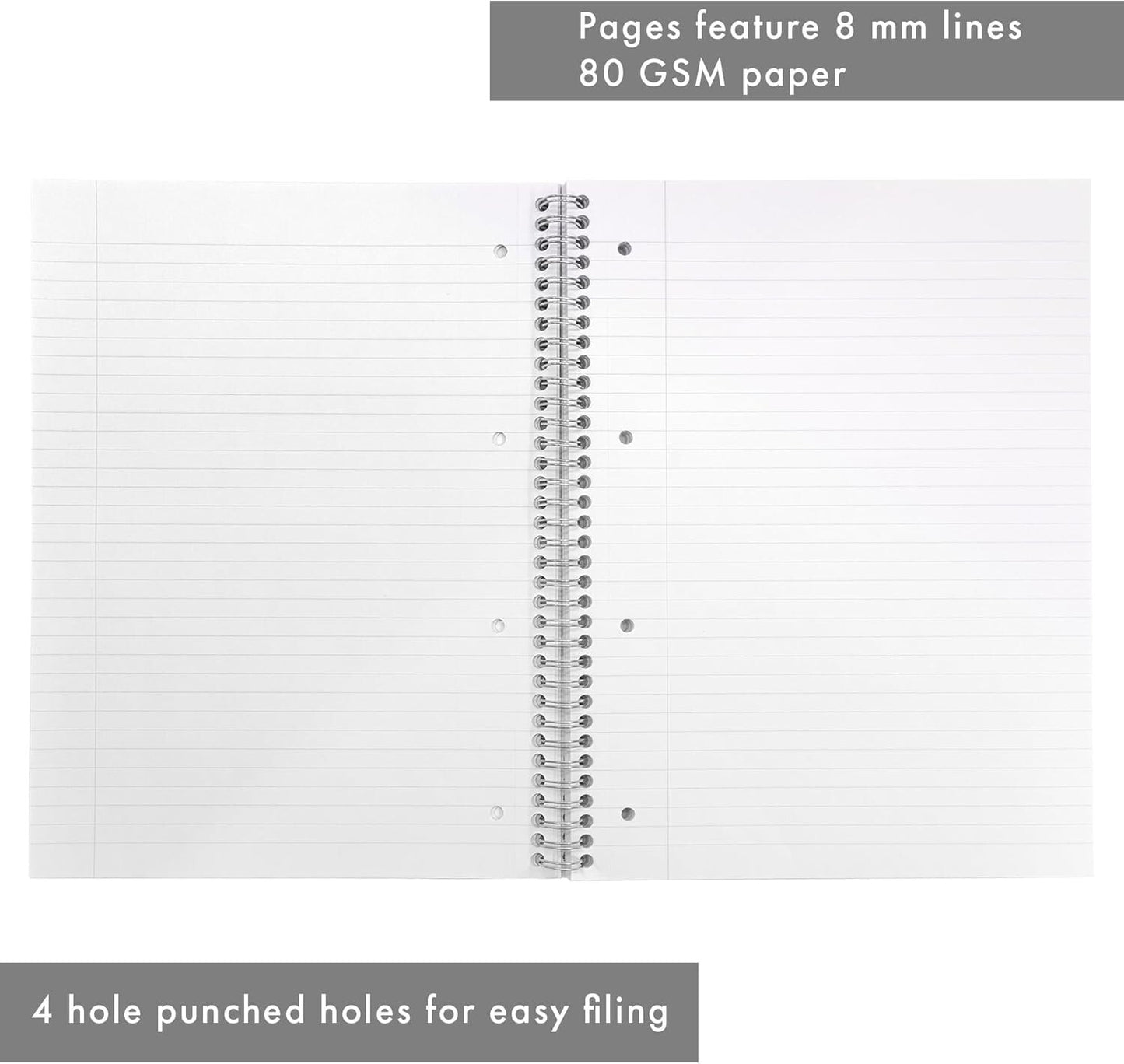 PACK of 6 Pukka Pad A4 Metallic Jotta Notebook 200 Pages Wirebound 8mm 80 GSM