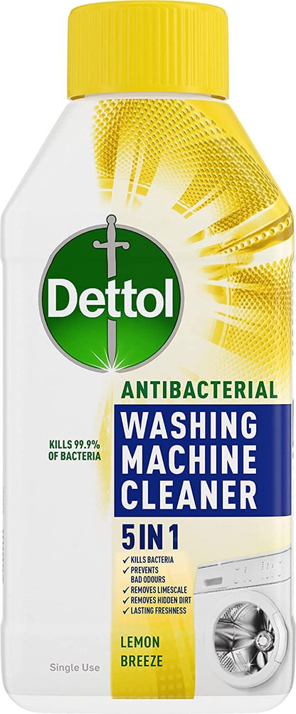 Dettol Washing Machine Cleaner Lemon 250ml Kills 99.9% of Bacteria pack of 6