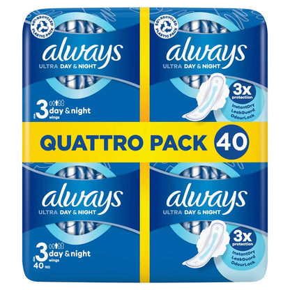 Always Ultra Night Long  Normal Sanitary Towels Pads With Wings 36 40 48 56 Pack
