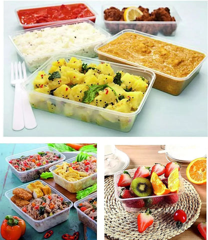 SATCO Clear Plastic Food Containers With Lids 650 ml Reusable 250 Pack Microwave