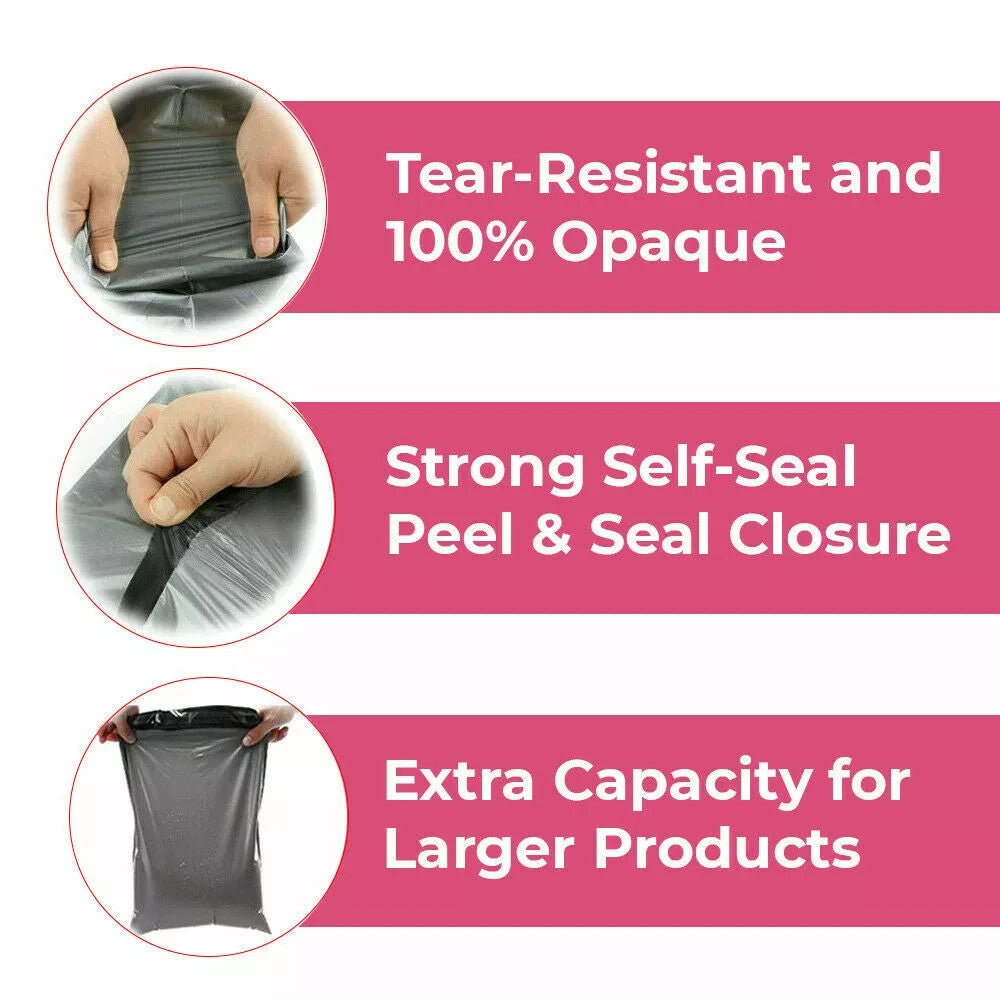 Grey Strong Mailing Postal Bags Self Seal All Sizes Fast UK Delivery Packaging