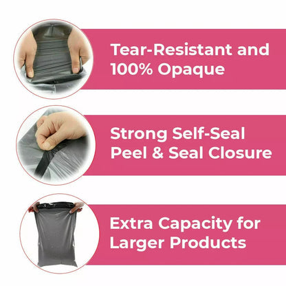 Grey Strong Mailing Postal Bags Self Seal All Sizes Fast UK Delivery Packaging