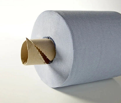 Blue Rolls 6 Pack Centrefeed 2 Ply Embossed Blue Paper Rolls 185mm x 130M Rolls