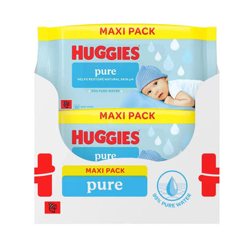 Huggies Pure Baby Wipes Jumbo Pack 720 Baby Cleansing Wipes Total 99% Pure Water