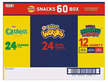 Walkers Wotsits Quavers Monster Munch Variety Crisps Snack Box Pack of 60 Mix UK