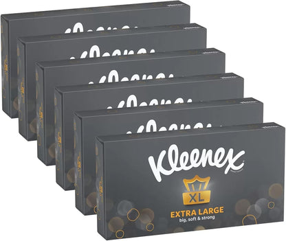 Kleenex Extra Large 2Ply Facial Tissues 6 Boxes  x90 Sheets Strong Soft Comfort