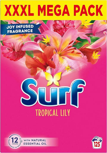 Surf XXXL Mega Pack Tropical Lily Laundry Washing Powder 125 Washes, 6.25 kg
