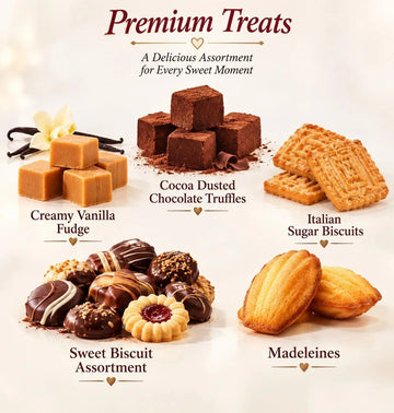 Christmas Sweet Tower Gift Set 1.6kg Luxury Stacked Boxes Red Ribbon Food Hamper