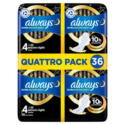 Always Ultra Night Long  Normal Sanitary Towels Pads With Wings 36 40 48 56 Pack
