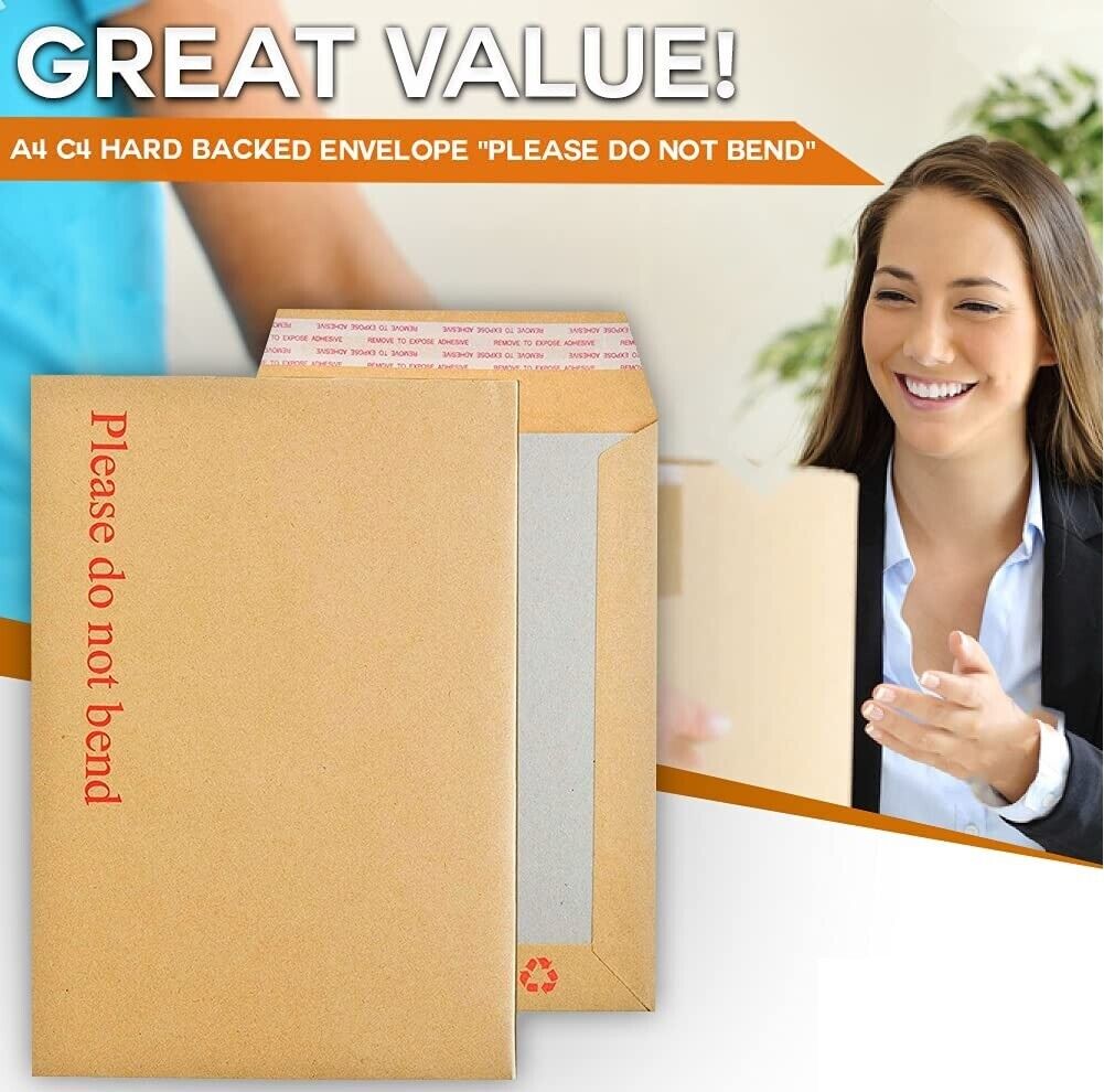 Hard Card Board Backed Please Do Not Bend Envelopes Manilla Brown A3 A4 A5 A6