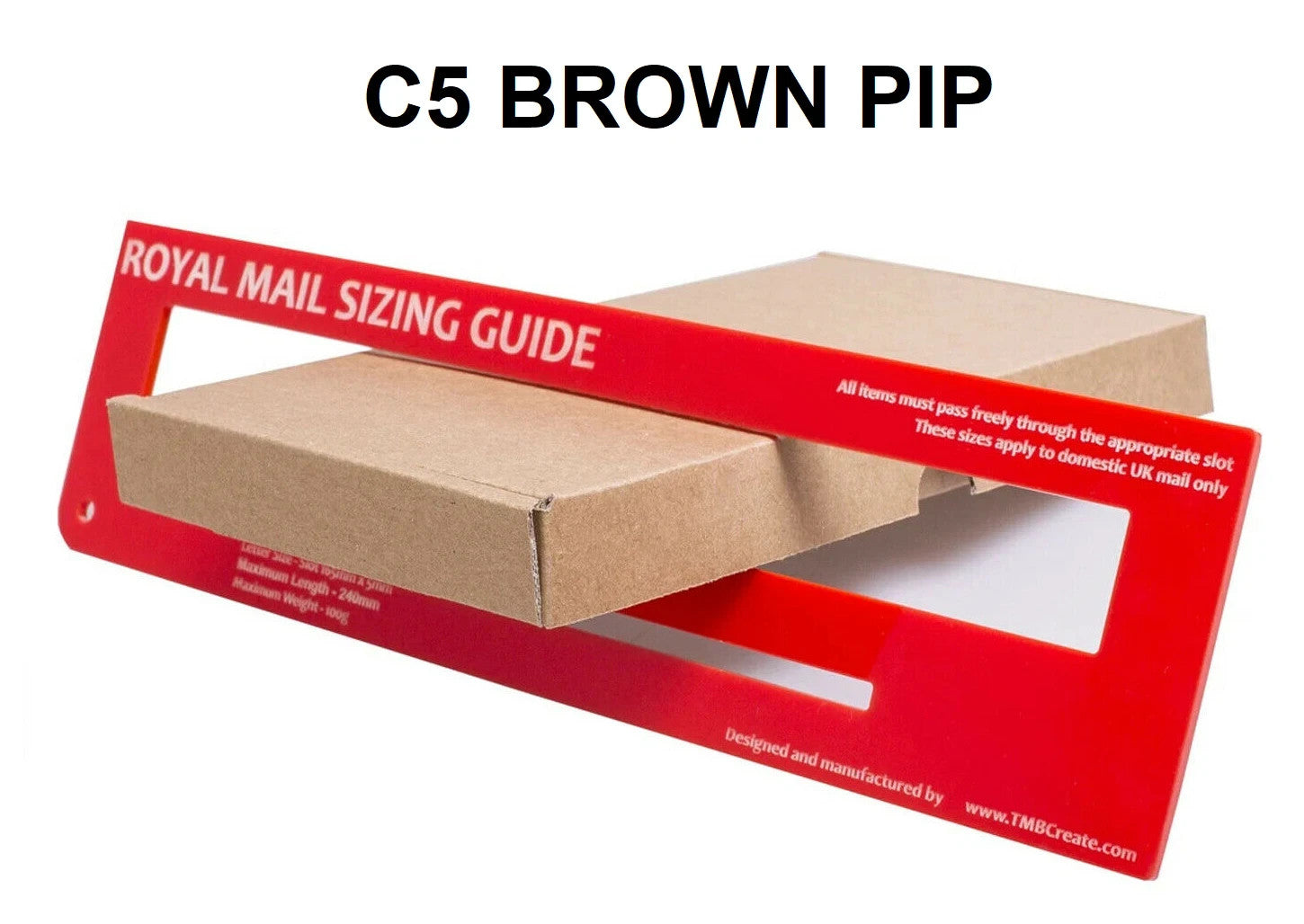 Royal Mail PIP Large Letter Postal Boxes C5 22x16x2cm Pack of 50 Brown Cardboard