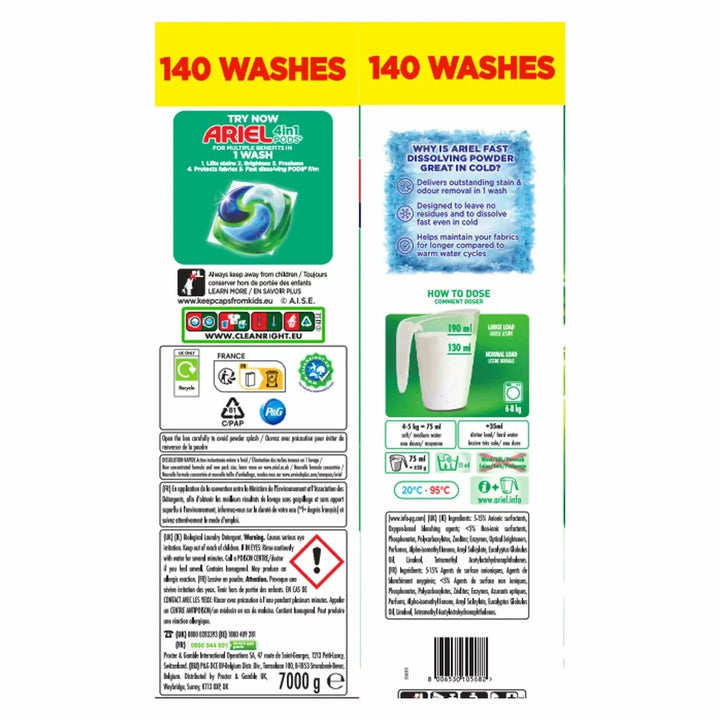 Ariel Actilift Powder, Lasts for up to 140 washes