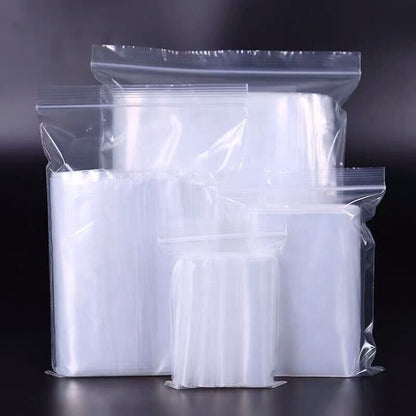 Grip Seal Bags Self Resealable Clear Polythene Poly Plastic Zip Lock All Sizes