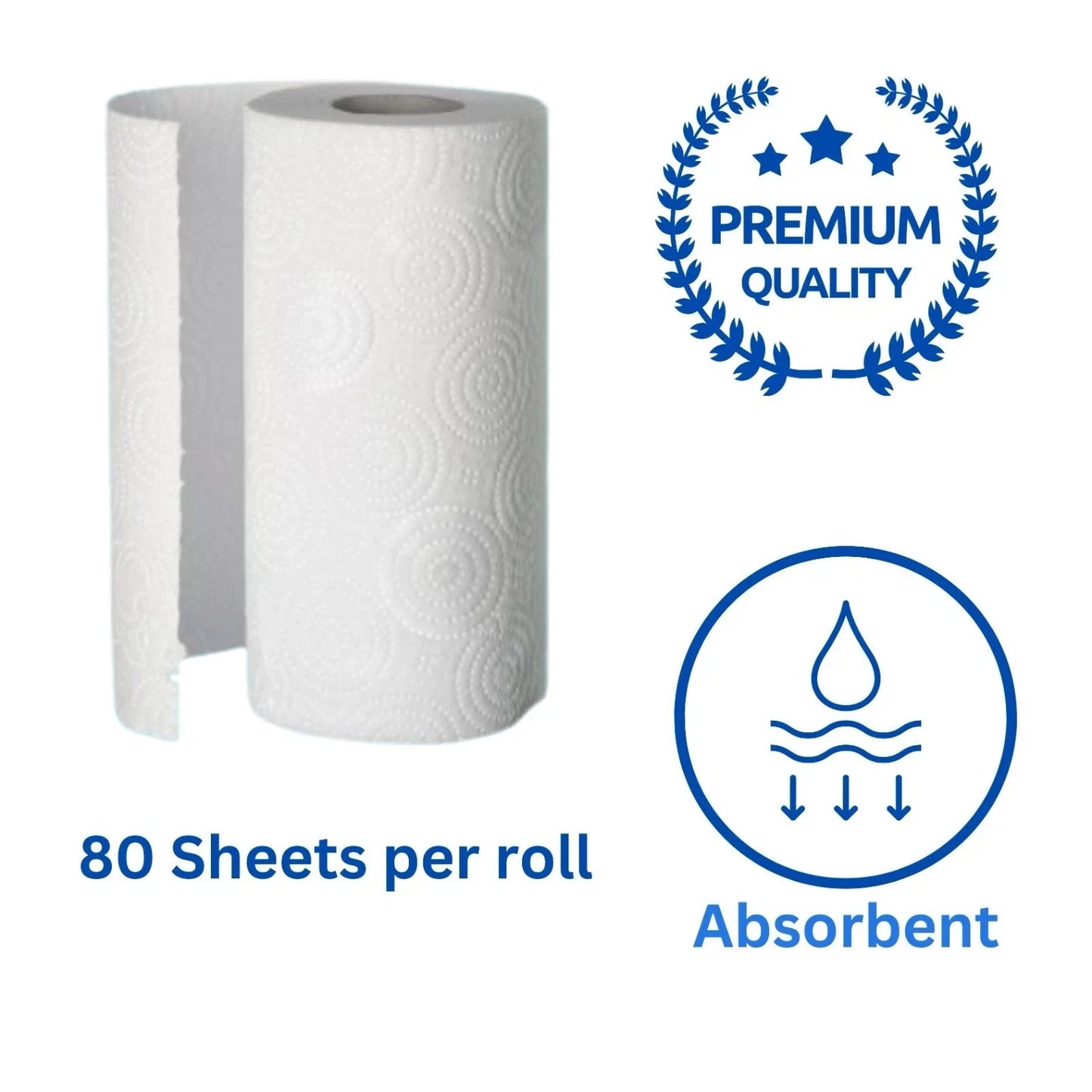 Kirkland Kitchen Towel 12 Premium Thick Absorbent Rolls – 2-Ply 80 Sheets Each