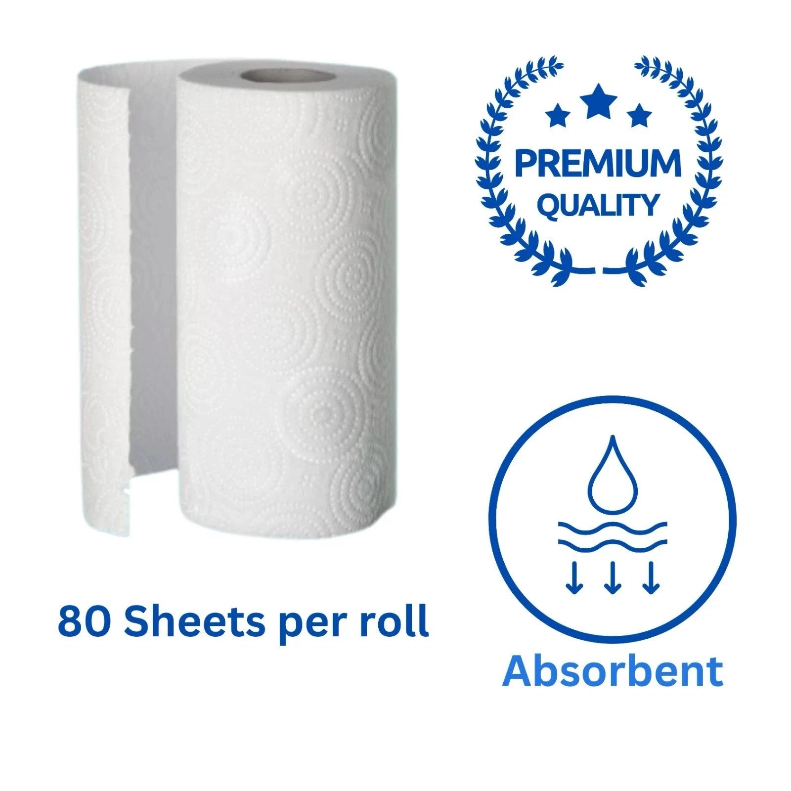 Kirkland Kitchen Towel 12 Premium Thick Absorbent Rolls – 2-Ply 80 Sheets Each