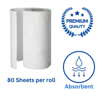 Kirkland Kitchen Towel 12 Premium Thick Absorbent Rolls – 2-Ply 80 Sheets Each
