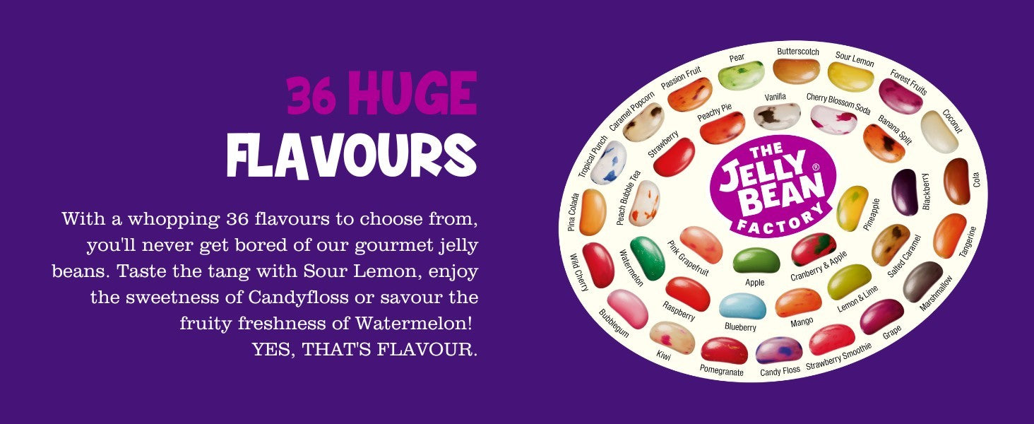 The Jelly Bean Factory 36 Flavour Mix 1.4kg Gourmet Sweets Natural Gluten Free