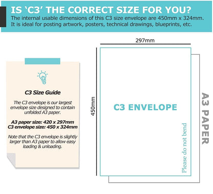 Hard Card Board Backed Please Do Not Bend Envelopes Manilla Brown A3 A4 A5 A6