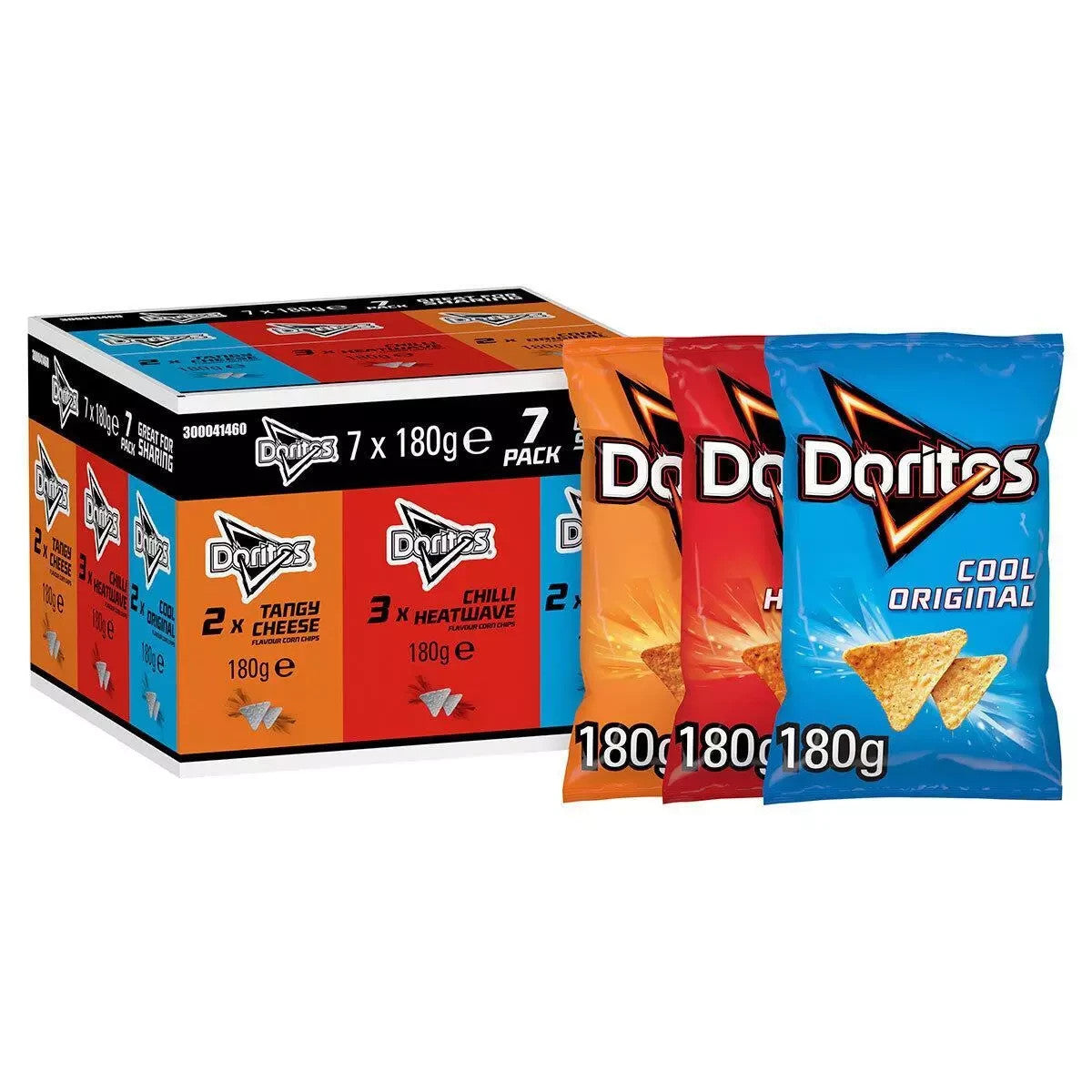 Walkers Doritos 7x180g Variety Box Cool Tangy Chilli Heatwave Crisps Vegetarian