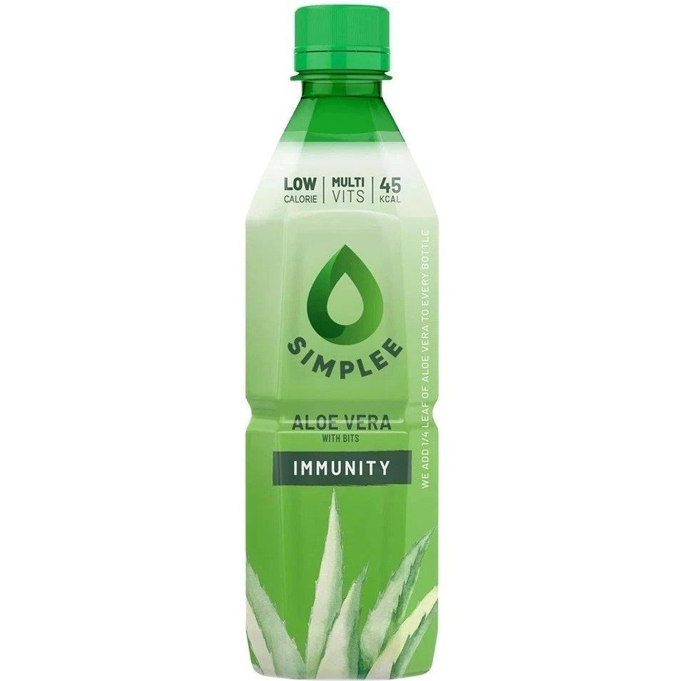 Simplee Aloe Vera Drink With Bits Low Sugar Multi Vitamin 12 x 500 ml Bottles UK