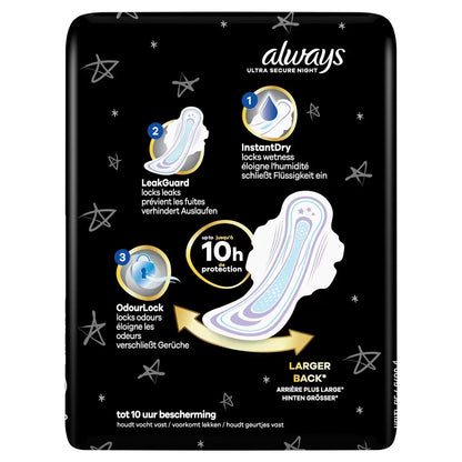 Always Ultra Night Long  Normal Sanitary Towels Pads With Wings 36 40 48 56 Pack