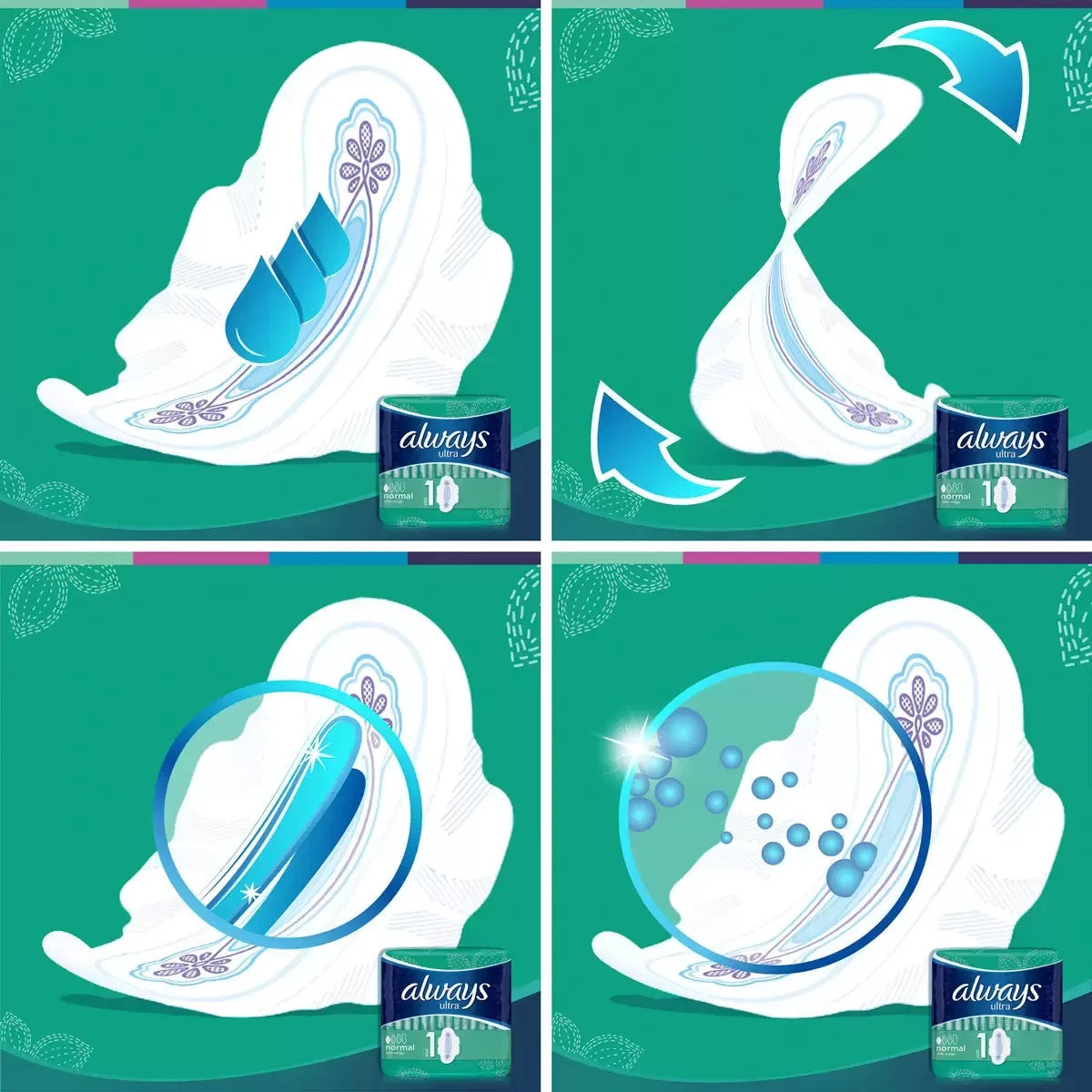 Always Ultra Night Long  Normal Sanitary Towels Pads With Wings 36 40 48 56 Pack
