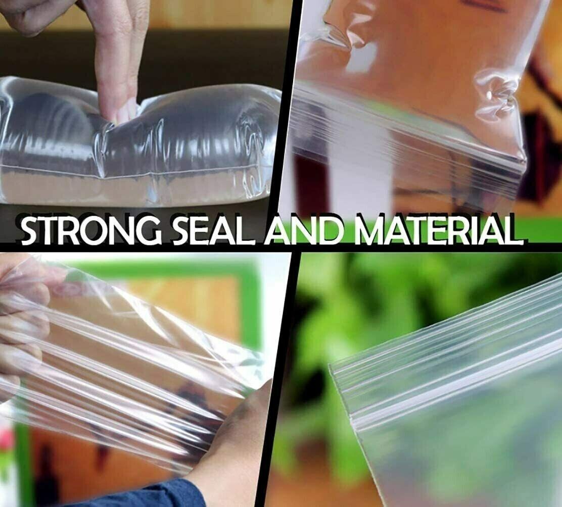 Grip Seal Bags Self Resealable Clear Polythene Poly Plastic Zip Lock All Sizes