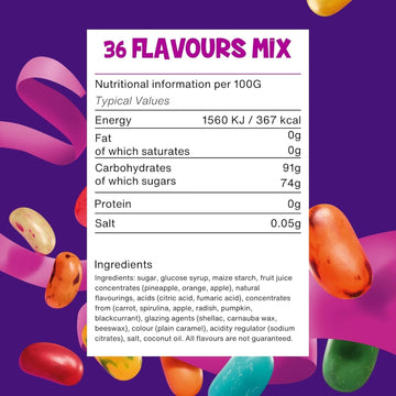 The Jelly Bean Factory 36 Flavour Mix 1.4kg Gourmet Sweets Natural Gluten Free
