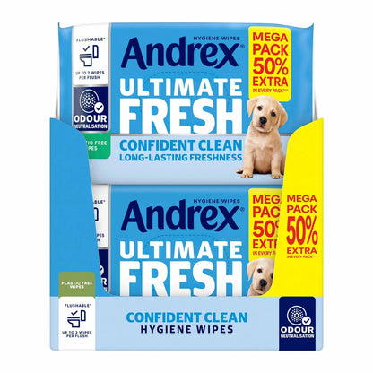 Andrex Ultimate Fresh Hygiene Wipes Mega Odour Control Moist Toilet Tissue 10x56
