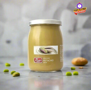 Pisti Sicilian Rich in fibre Vitamin E Pistachio Cream Spreadable Paste Jar 600g