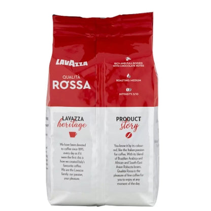 Lavazza Qualita Rossa Coffee Beans 1kg Arabica Robusta Full Bodied Roast Italian