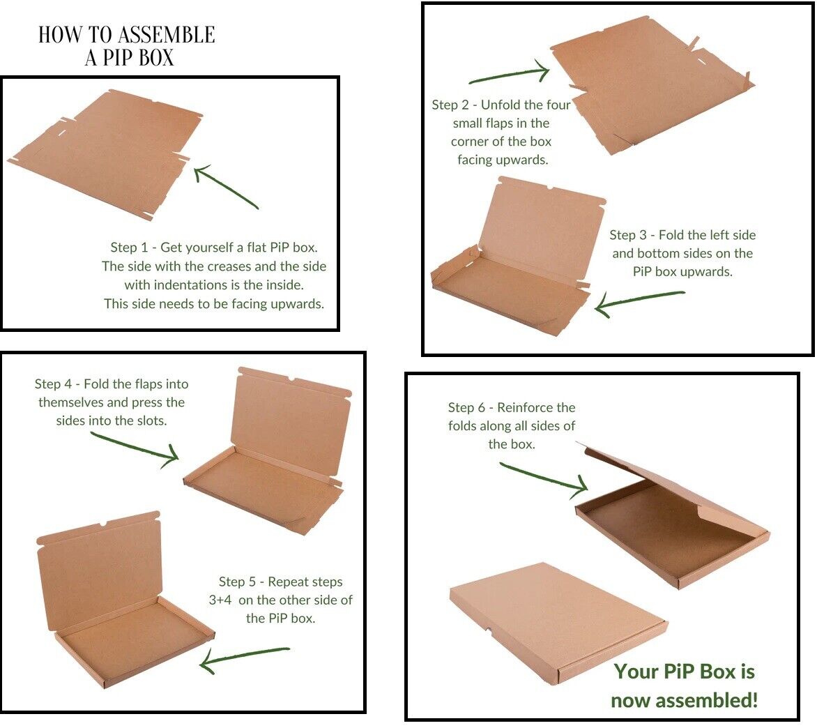 Royal Mail PIP Large Letter EcoFriendly Cardboard Postal Mail Box C4 C5 C6 DL