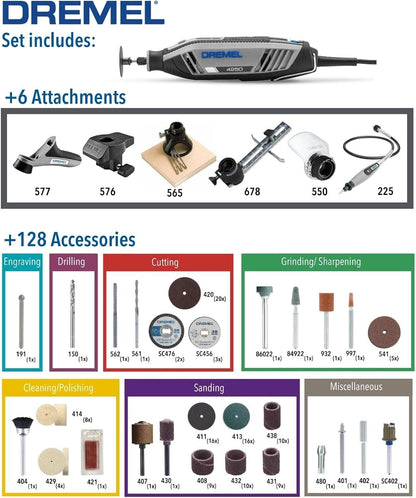 Dremel 4250 Multitool Platinum Tool Kit with 6 Attachments 128 Accessories 175W