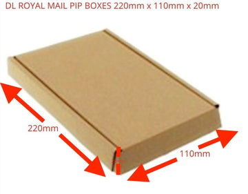 ROYAL MAIL PIP LARGE LETTER MAIL CARDBOARD POSTAL BOXES BROWN SIZE C4 C5 C6 DL