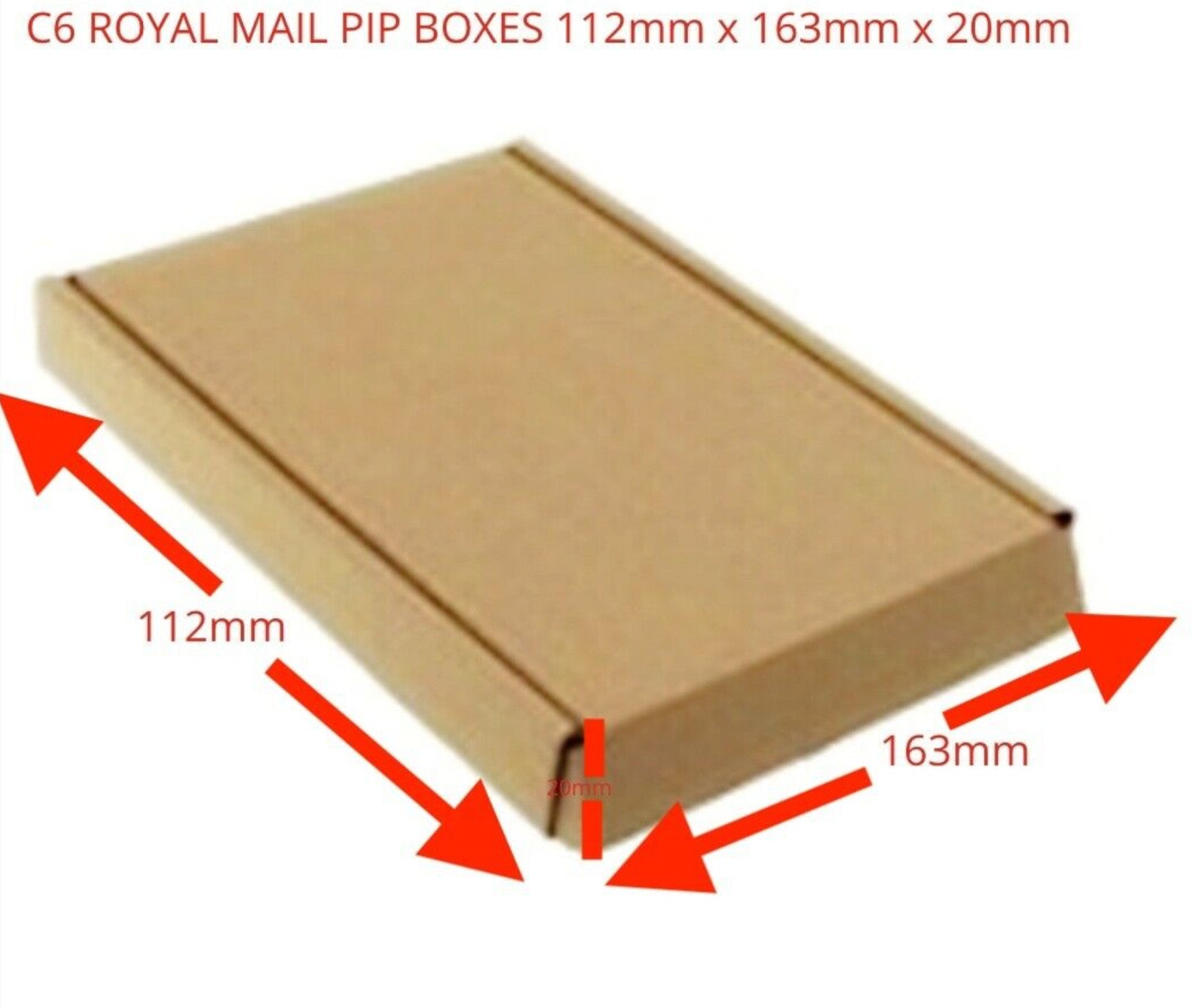 ROYAL MAIL PIP LARGE LETTER MAIL CARDBOARD POSTAL BOXES BROWN SIZE C4 C5 C6 DL
