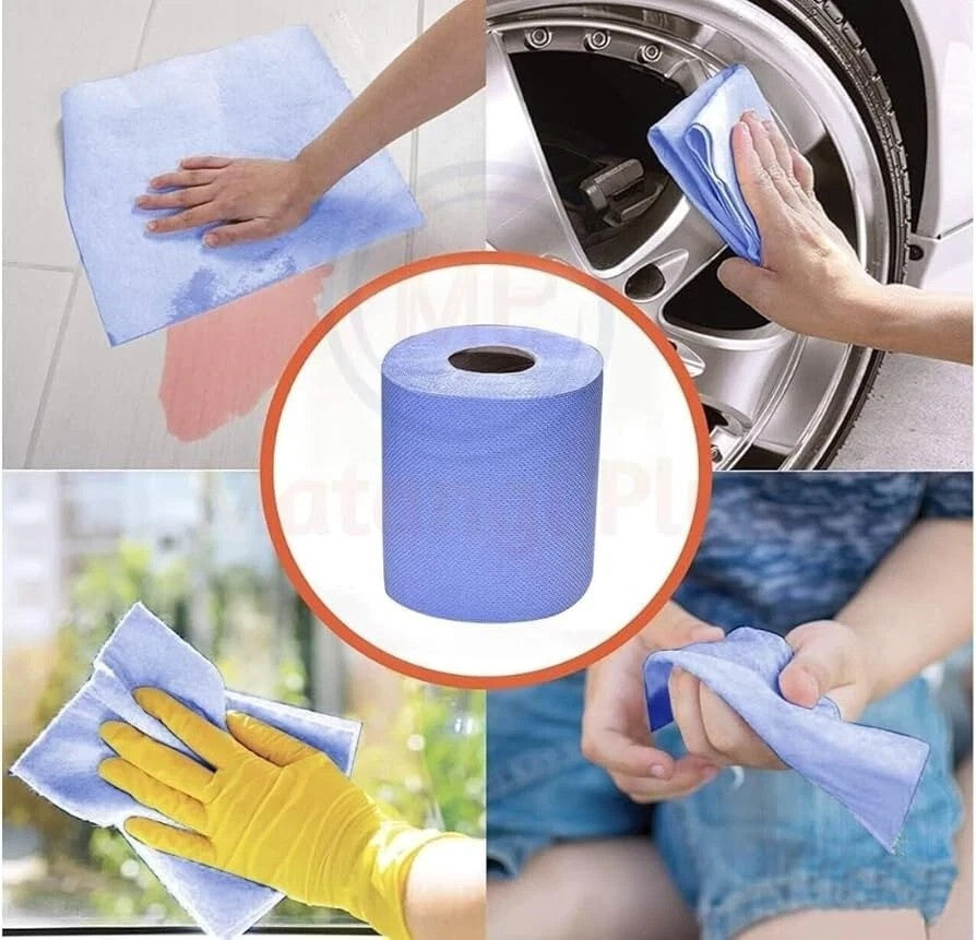 Blue Rolls 6 Pack Centrefeed 2 Ply Embossed Blue Paper Rolls 185mm x 130M Rolls