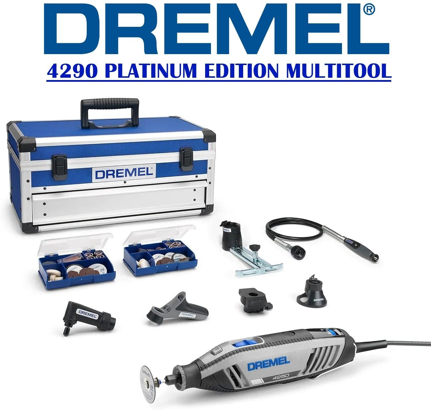 Dremel 4250 Multitool Platinum Tool Kit with 6 Attachments 128 Accessories 175W