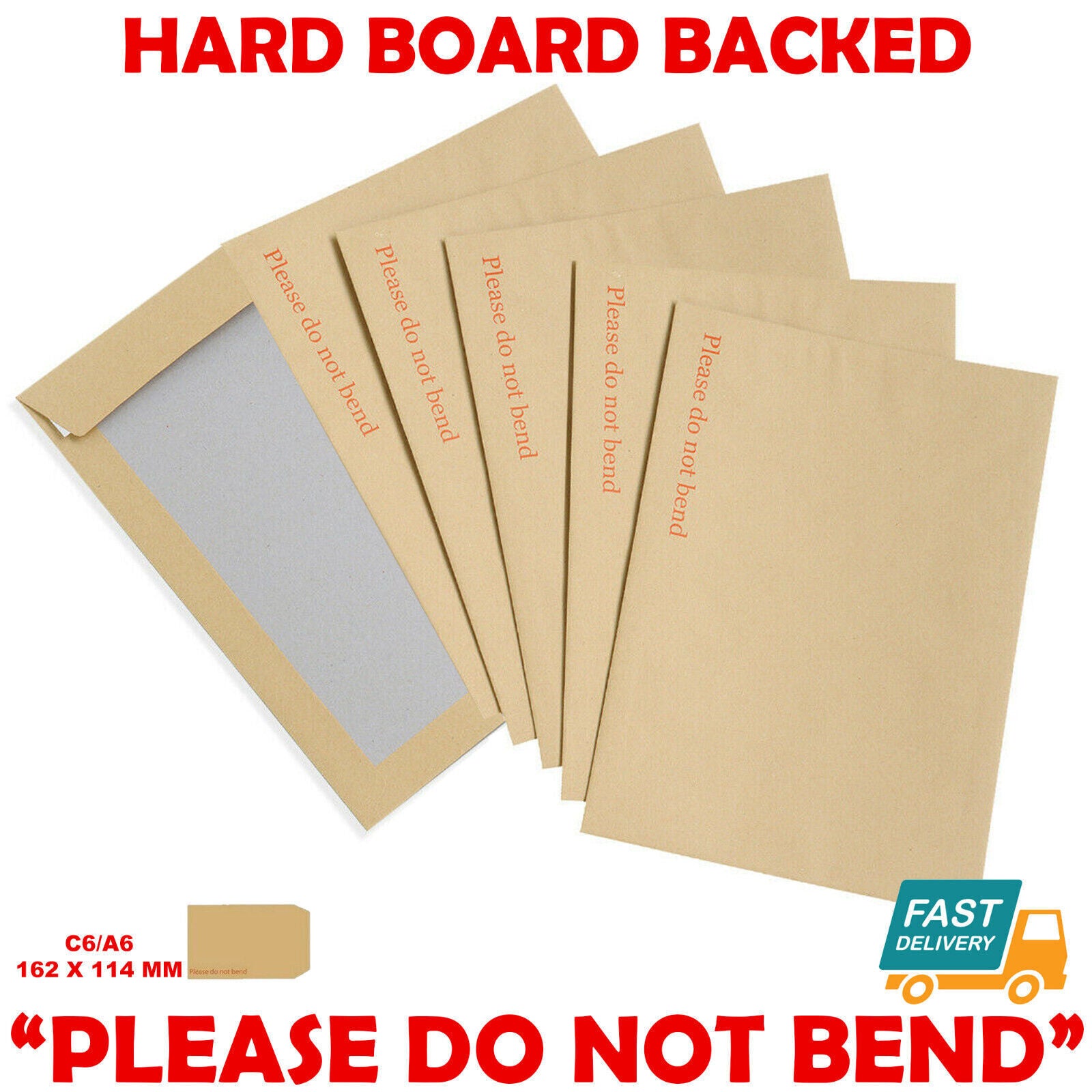 Hard Card Board Backed Please Do Not Bend Envelopes Manilla Brown A3 A4 A5 A6