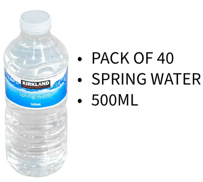 Bulk Kirkland Spring Still Bottled Water 40 x 500ml Water Multipack, Fresh Water