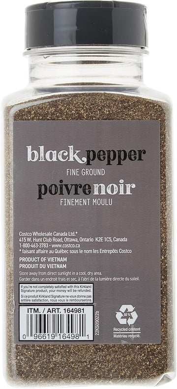 Kirkland Signature Seasoning Fine Ground Black Pepper Jar 348g Herbs and Spices