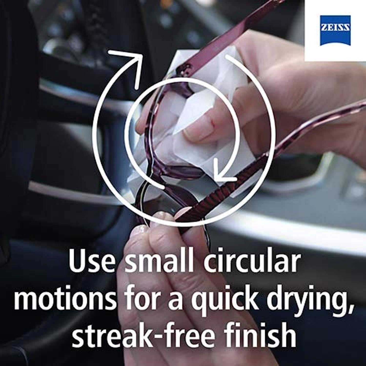 ZEISS Lens Cleaning Wipes 250 Pack Streak Free Pre Moistened Individually Wrap