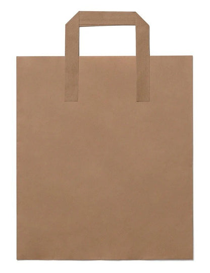 Kraft Brown Paper Carrier Bags Takeaway Food Flat Handle Party Gift Bag UK ECO