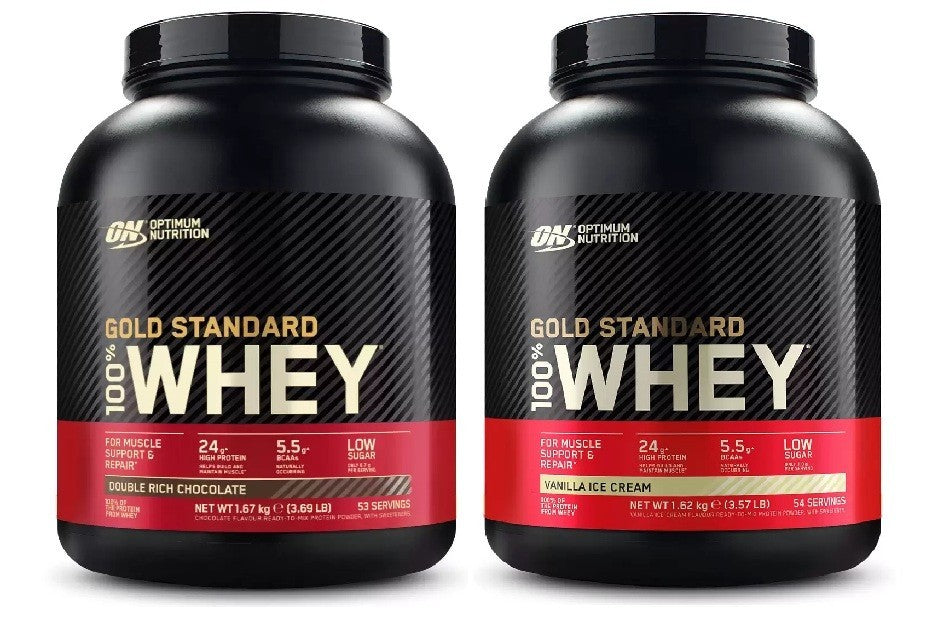 Whey Chocolate and Vanilla Protein Powder Optimum Nutrition Gold Standard 100%