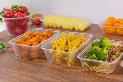 SATCO Clear Plastic Food Containers With Lids 650 ml Reusable 250 Pack Microwave