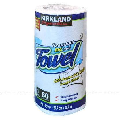 Kirkland Kitchen Towel 12 Premium Thick Absorbent Rolls – 2-Ply 80 Sheets Each