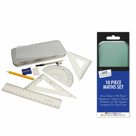 TALLON COMPACT MATHS GEOMETRY SET WITH COMPASS RULER PROTRACTOR SQUARE SHARPENER