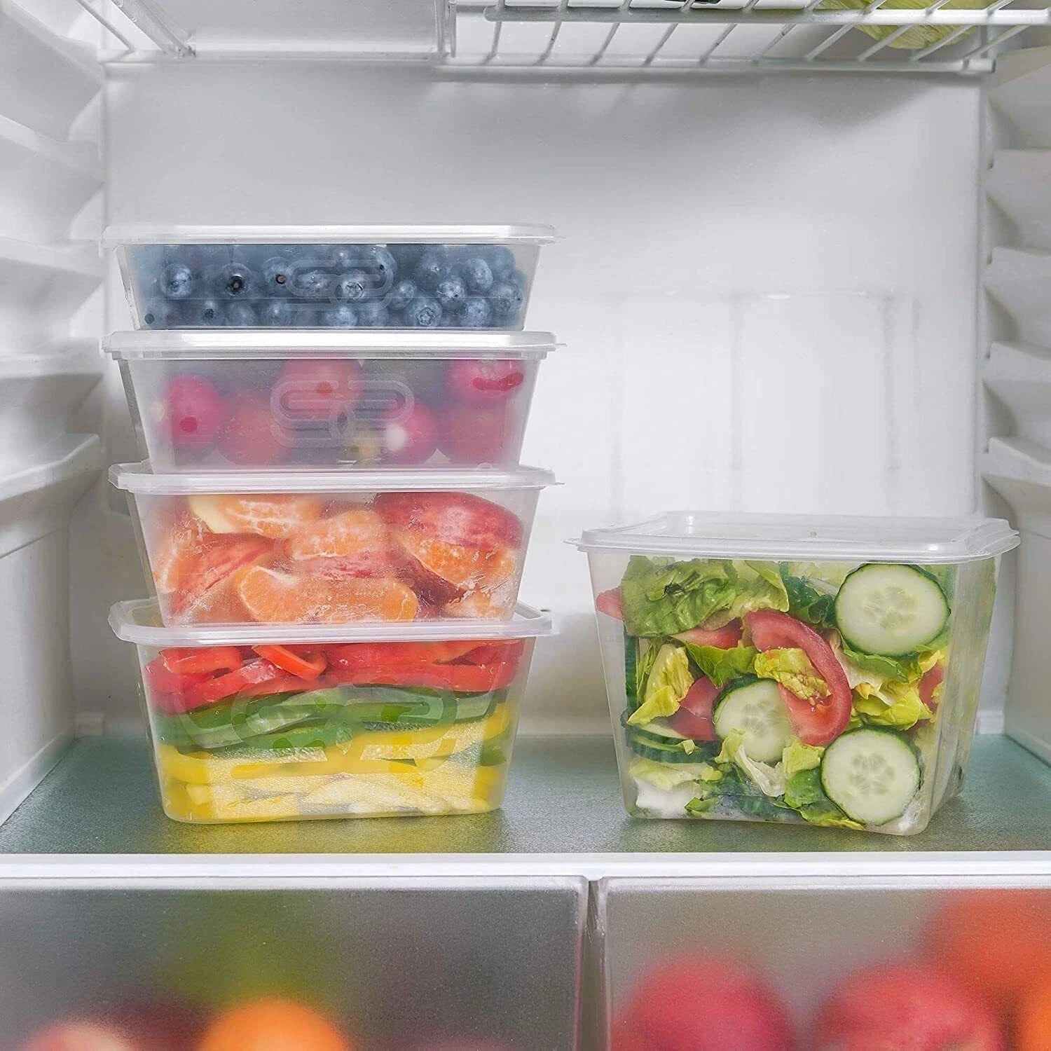 SATCO Clear Plastic Food Containers With Lids 650 ml Reusable 250 Pack Microwave