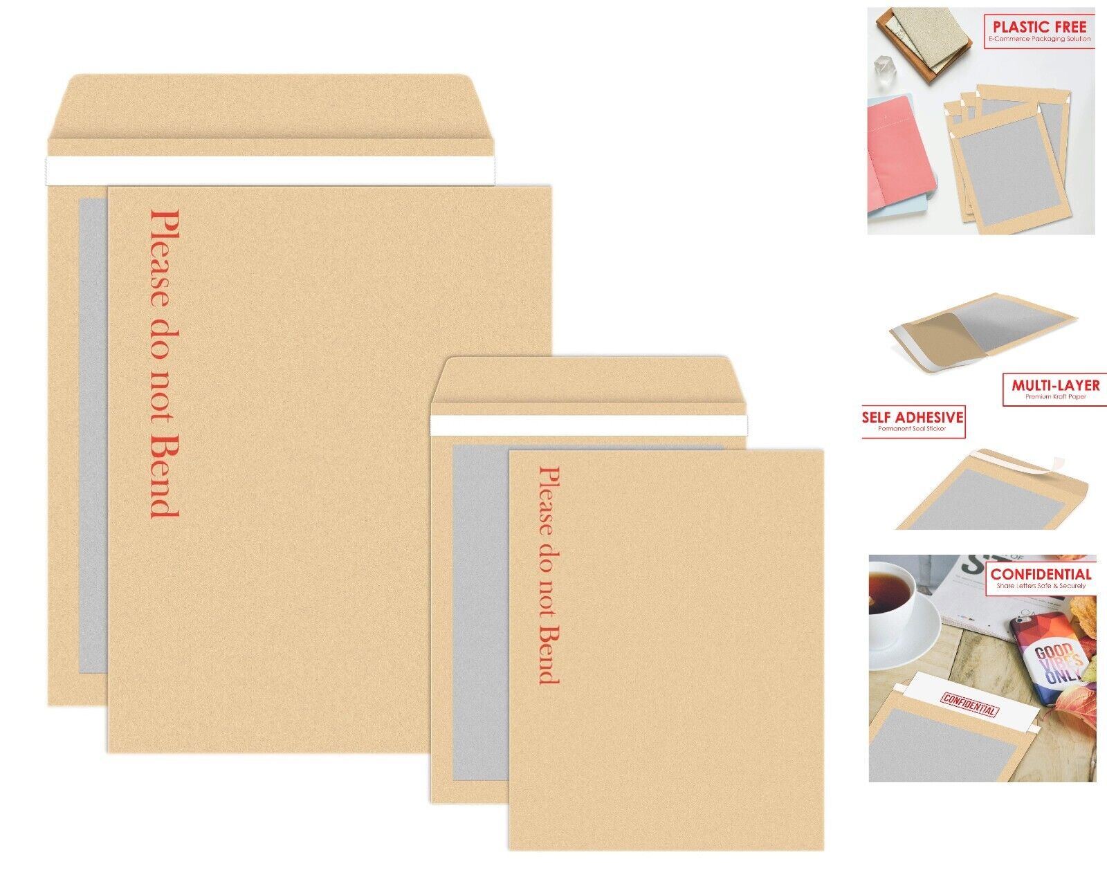 Hard Card Board Backed Please Do Not Bend Envelopes Manilla Brown A3 A4 A5 A6