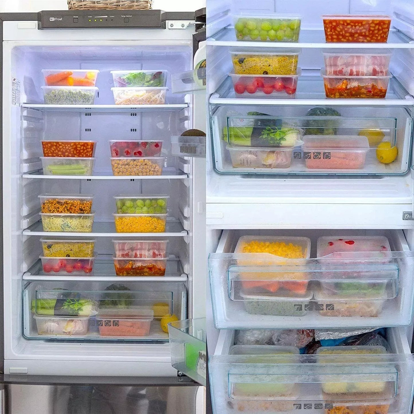 SATCO Clear Plastic Food Containers With Lids 650 ml Reusable 250 Pack Microwave